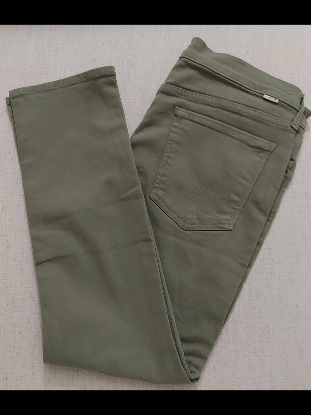 MOTHER Olive Green Skinny Jeans Size 34 B-245